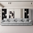 thumbnail image 1 of The Magic Home 4-Seater Cloud Modular Linen Sectional Sofa, Light Gray, 1 of 14