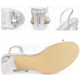 thumbnail image 2 of BLISSFUL STEP Women's Shoes Clear Slingback Rhinestone Peep Toe Block Heel Sandals Silver 7.5, 2 of 7