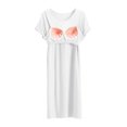 thumbnail image 5 of Besolor Chemises de Nuit Grande Taille pour Femmes Été Confortables à Manches Courtes Col Ras du Cou Vêtements de Nuit Chemises de Sommeil Robe de Nuit, 5 of 5