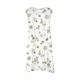 thumbnail image 4 of PMVFHDE Robe à Imprimé Floral pour Filles Mignonne Sans Manches à Col Rond Robe de Printemps Été Respirante Robe de Mode Quotidienne pour Tout-Petits Blanche,5-6, 4 of 5