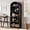 Black, variant on Bingirl Arched Bookcase with Doors Tall Bookshelf Farmhouse Bookcase Cabinet with Shelves Wooden Bookshelves Grey