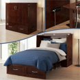 thumbnail image 1 of AFI Hamilton Twin XL Solid Wood Murphy Bed Chest with Built-In Charger in Walnut, 1 of 17