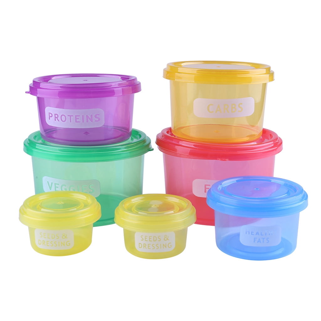 Plastic Food Storage Containers 7Pcs Food Box Prep Storage Container Fitness Meal Eating Plan Plastic Containers for Food Storage Food Grade Storage Containers Plastic Meal Prep Containers