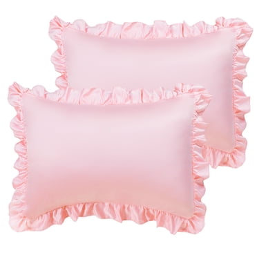 Unique Bargains Satin Pillowcase Ruffled Pillow Shams Silky Sateen Pillow Cases Covers