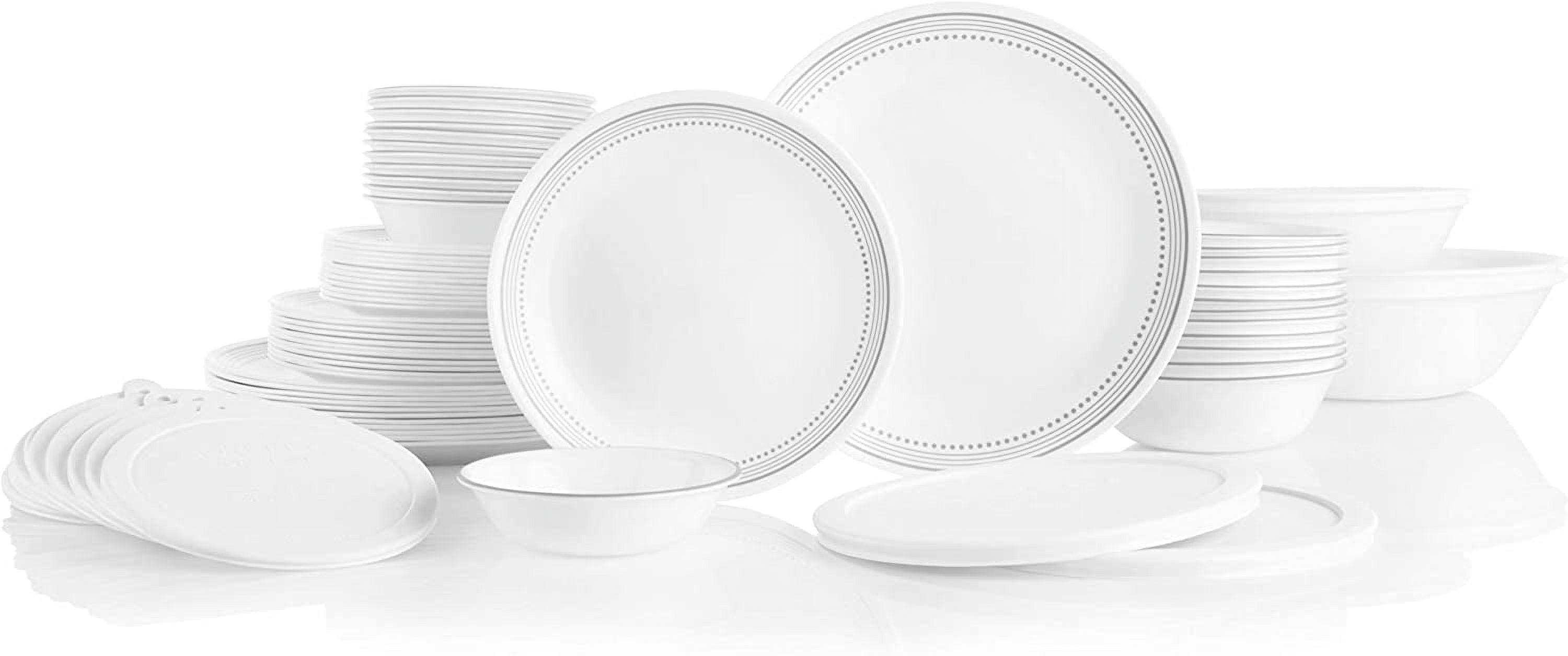 Corelle Mystic Gray 78-Piece Glass Dinnerware Set (Service for 12)