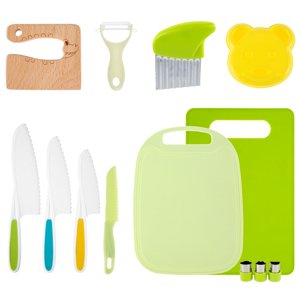 13PCS Kit de couteaux colorés Kit de couteau de sécurité pour les enfants Kit de cutter de cuisine en bois Cutters en plastique réutilisable Couteau de cuisine pour enfants Couteaux de sécurité en plastique