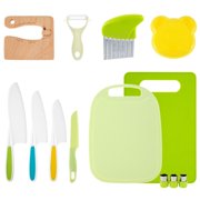 13PCS Colorful Knife Kit Kitchen Safety Knife Set for Kids Kids Kitchen Cutter Set Wooden Toddler Safety Cutters Reusable Plastic Cutters Set Kids Kitchen Knife Plastic Safe Knives Set