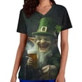 thumbnail image 2 of Mceream Nurse St Patricks Day Shirt for Womens Breathable Plus Size Nurse Working Uniform Shamrocks Print Scrub Tops V Neck Short Sleeve Fun Nursing Uniforms Green XXL, 2 of 6
