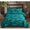thumbnail image 1 of Bedspread Coverlet Set Queen Size Quilts Bedding Leaves Quilts Spring Summer Lightweight Bedding Reversible Quilts Bedspread Home Quilts Tropical Green Palm Tree Leaf Print Bedspread with Pillow Shams, 1 of 5