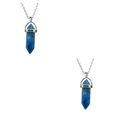 thumbnail image 2 of QualitChoice Hexagon Column Charm Exquisite Women Men Making Findings Handmade Anniversary Hanging Pendants Colorful Crystal Blue 2Set, 2 of 6