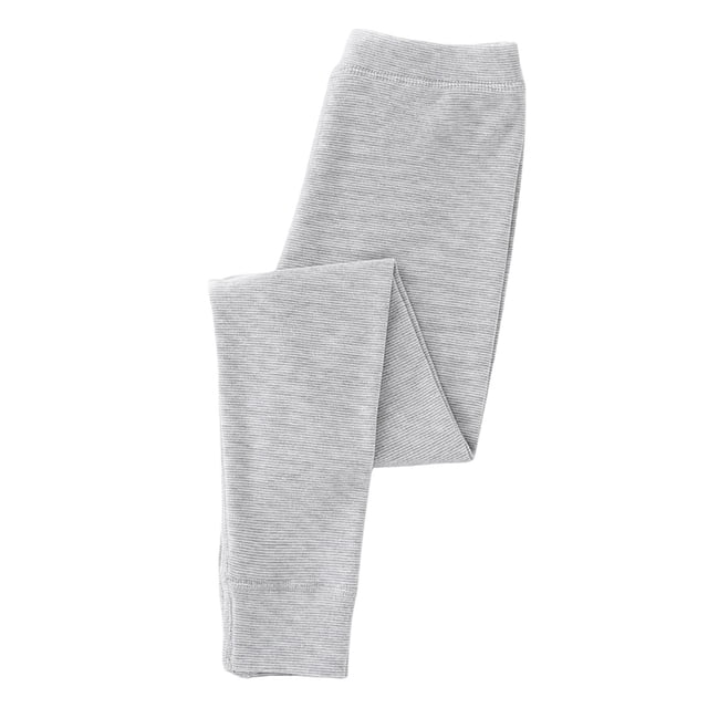 MIASHUI Girls Leggings Pantalon Long Confortable et Extensible, Collant Doux à Imprimé Rayé, Gris Pâle, 11-12 Ans