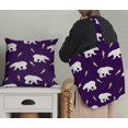 thumbnail image 5 of Soimoi Purple Cotton Cambric Fabric Falling Star & Polar Bear Animal Print Fabric by Yard 56 Inch Wide, 5 of 5