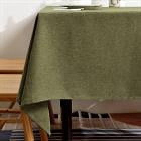 BALCONY & FALCON Rectangular Table cloth Fine Yarns Linen Water Resistant Tablecloth for Easter Spring Gardening Outdoor Dining Olive 55 x 95
