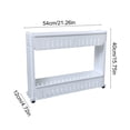 thumbnail image 3 of Heavy-Duty Narrow Storage Rack – 2-Tier Space-Saving Organizer for Kitchen, Bathroom & Refrigerator, Movable White Plastic Shelves (21.2x4.7x15.7in) White, 3 of 6