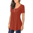 thumbnail image 4 of asjyhkr T-Shirts Grande Taille pour Femmes Col Rond Manches Courtes Coupe Ample, 4 of 6