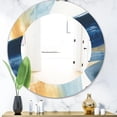 thumbnail image 2 of Designart 'Indigo Panel I' Modern Mirror - Oval or Round Wall Mirror - 32x32, 2 of 3