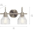 thumbnail image 2 of Kichler Avery 2-Light Vanity Bath Light, Brushed Nickel, Clear Glass, 2 of 8