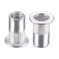 thumbnail image 1 of Unique Bargains M4 Rivet Nuts Aluminium Alloy Knurled Flat Head Threaded Insert Nut Silver 50 pcs, 1 of 5
