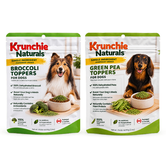 Dog Food Topper for Dogs – Broccoli & Peas Duo | Single Ingredient Dehydrated Vegetable Toppers | 100% Real Vegetables