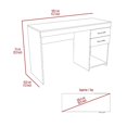 thumbnail image 3 of FM FURNITURE Austin 47"W 2-Drawer Engineered Wood Writing Desk in Black, 3 of 9