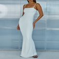 thumbnail image 2 of Women‘s Solid Color Sleeveless Open Back Fitted Evening Dress, 2 of 6