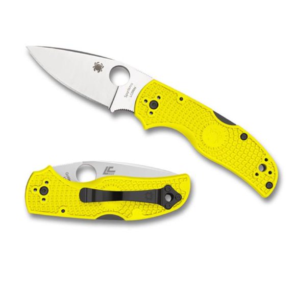 Spyderco C41PYL5 3 in. Native 5 Folding Plain Blade with Yellow FRN Handle