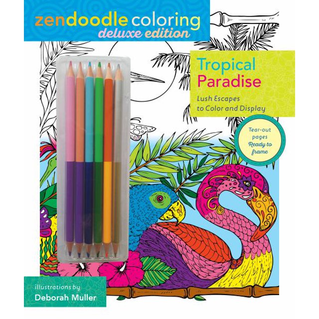 Paradis Tropical (Zendoodle Édition Deluxe Coloriage avec Crayons)