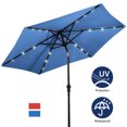 thumbnail image 1 of Patiojoy 9FT Patio UV Protection Tilt Solar Powered Umbrella with LED Lights Blue No Base, 1 of 7