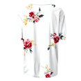 thumbnail image 4 of Pisexur Hauts pour Femmes, Hauts d'Été pour Femmes, Hauts de Sortie pour Femmes, Hauts pour Dames, Mode Féminine T-shirt à Manches 3/4 Froissé Col Rond Coupe Ample Manches Courtes Blanc, TG, 4 of 8
