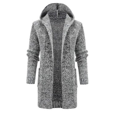 KIHOUT Winter Warm Coats Fashion Leisure Autumn and Winter Hooded Cardigan Wool Line Button Coat Men,Size M-4XL