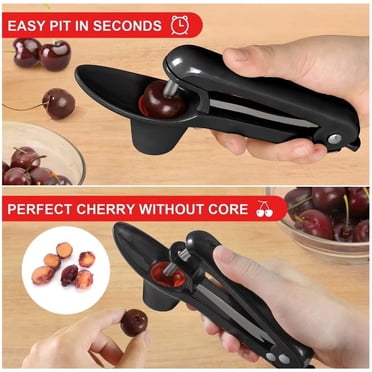 Zootealy 2 Pack Premium Cherry Pitter Tool - Portable Cherry Core Remover - Stainless Steel Cherry Pitter - Easy to Use & Dishwasher Safe - Pit Cherry with Ease Black And Green