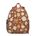 thumbnail image 1 of Retro Daisy Print Students Backpack - Boho Floral Pattern in White and Yellow, Durable Lightweight Student Backpack for School and Travel, 1 of 6