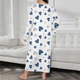 thumbnail image 4 of Kcodviy Robe de Nuit Smoking Imprimée à Manches Longues pour Femme, Épaules Tombantes, Coupe Oversize, Décontractée, Robes de Nuit pour Femme, Longue Robe de Nuit, 4 of 5