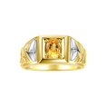 thumbnail image 1 of RYLOS Men's Rings 14K Yellow Gold Rings Designer Weave Band 7X5MM Oval Gemstone & Diamond Ring Citrine November Birthstone Rings For Men, Size 11, 1 of 7