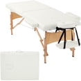 thumbnail image 1 of BestMassage Lit de Massage Table de Massage Portable 28 Pouces de Large 2 Pliage Hauteur Réglable, Crème, 1 of 8