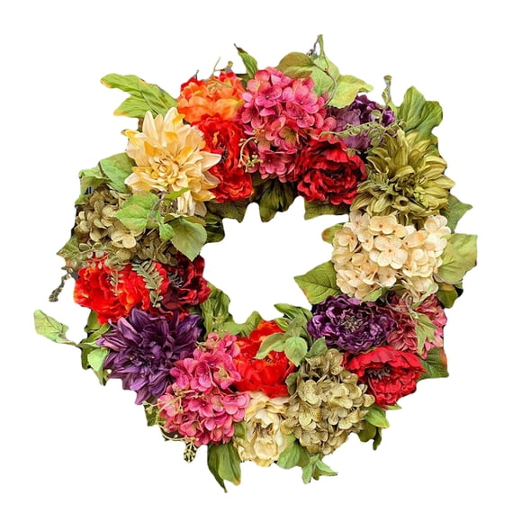 Hearth & Gear Spring Summer Wreath For Front Door Outside Peony And Hydrangea Flower Wreath Farmhouse Door Wreath For Front Door Unique Welcome Wreath Indoor Outdoor Weddin Modern Christmas Wreaths