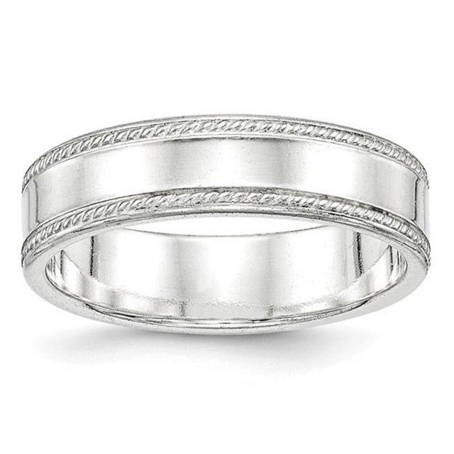 Chisel QDEB060-11 6 mm Sterling Silver Design Edge Band - Size 11