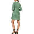 thumbnail image 3 of INSPIRE CHIC Robe-Chemise à Carreaux pour Femme à Manches Longues Boutonnée à Col Pointu m Vert, 3 of 5