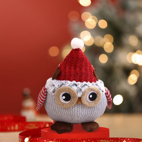 Wzzjkit Poupée de Décoration Hibou de Noël Décorations de Noël Uniques Cadeaux de Noël Décoration Mignonne Tissus Doux