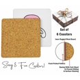 thumbnail image 4 of Inkdotpot Set of 6 Drink Coasters DecorativeNon,SlipCork Base4-inch Square PrintedCoastersEasy Clean- Angels, 4 of 8