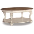 thumbnail image 1 of Bowery Hill Table Basse Ovale en Blanc Éclaté et Brun, 1 of 8