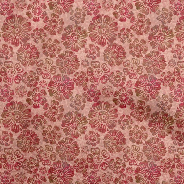 oneOone Polyester Spandex Red Fabric Floral Sewing Craft Projects Fabric Prints By Yard 56 Inch Wide