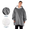 thumbnail image 2 of Bare Home Plush Sherpa Wearable Blanket - Fluffy & Soft - Lightweight - Adult, Gray, 2 of 7