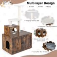 thumbnail image 4 of Costway 2-in-1 Wooden Litter Box Enclosure with Cat Tree Hidden Washroom Furniture, 4 of 10