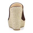 thumbnail image 2 of BLISSFUL STEP Chaussures pour Femmes Talon Compensé Bout Ouvert Espadrilles Mules à Plateforme Café 9, 2 of 7