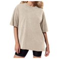 thumbnail image 1 of Vintage Washed Distressed Retro T-Shirt Oversized Short Sleeve Batik Cotton Tee - Unisex, 1 of 4