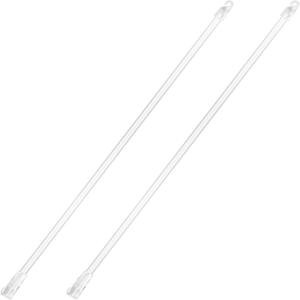 CUITING 17 Inches 2 Pieces Blind Wand  Vertical Blinds Replacement Parts  Tilt Wand Replacement  Clear Blind Rod with Hook and Grip  Plastic Blind Opener  Long Window Blind Stick Tilt Rod