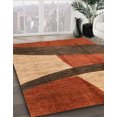 thumbnail image 2 of Ahgly Company Tapis d'Intérieur Carrés Abstraits Rouges Abstraits pour Aire, 6 Pieds Carré, 2 of 6