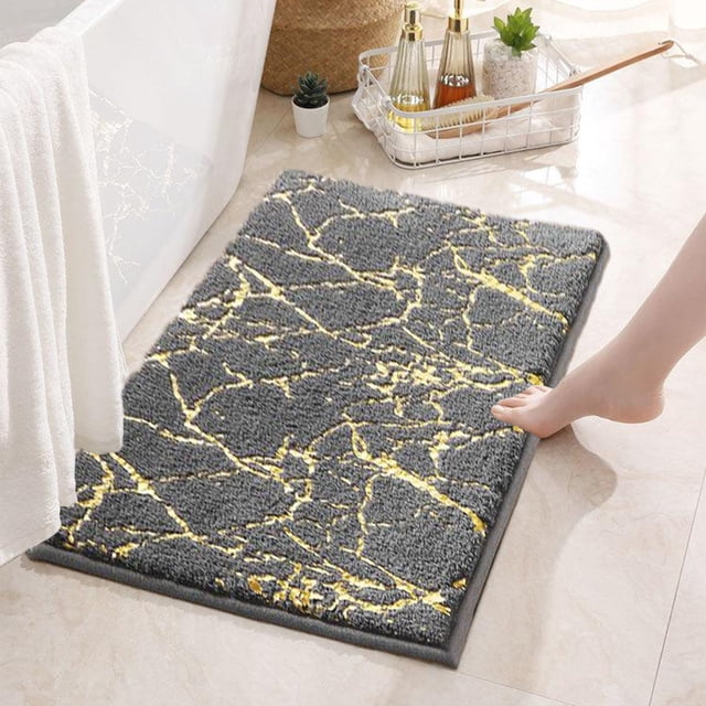Lolmot Rugs Ultra Absorbent Non-Slip Memory Foam Machine Washable Soft Velvet Bath Mats Easier to Dry for Bathroom Floor