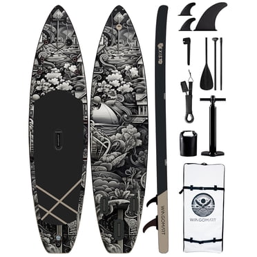 Planche à Roulettes Gonflable Super Grand INKED ODYSSEY 11 Pieds x 33 Pouces, Très Stable, Grand SUP pour jusqu'à 2 Personnes/375 Lb, Entièrement Équipée avec Accessoires SUP de Qualité Supérieure